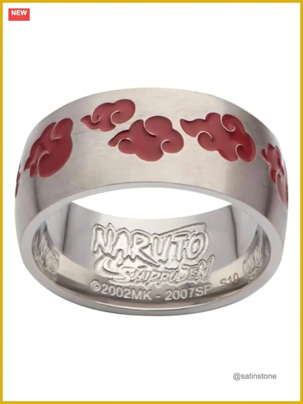 Band Ring - Silver Anime Unisex Officially Licensed Naruto Akatsuki